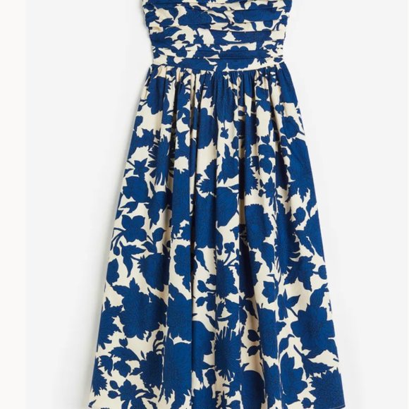 H&M Strapless Blue and White Maxi Dress - Picture 5 of 6
